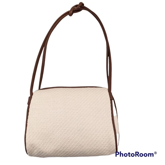 Espirit Cream and Brown Straw Purse  NWOT - Picture 2 of 7